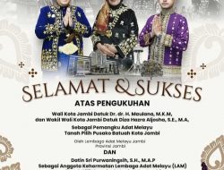 Maulana dan Diza Resmi Sandang Gelar Pemangku Adat dan Sri Purwaningsih Dianugerahi Gelar Datin : Tanda Cinta Masyarakat Kota Jambi