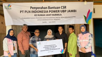 PLN IP UBP Jambi Kembali Tingkatkan Ekonomi Masyarakat, Melalui Bantuan Toko dan Peralatan Rumah Jahit Nurmila Muaro Jambi