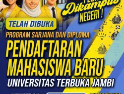 Kuliah Sambil Kerja? Universitas Terbuka Jambi Buka Pendaftaran Mahasiswa Baru